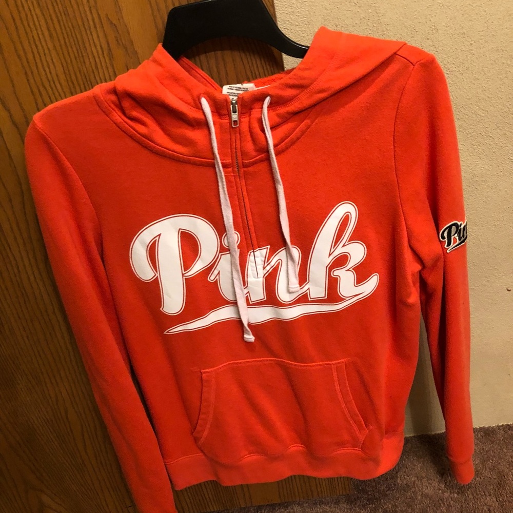 Pink 3/4 zip hoodie